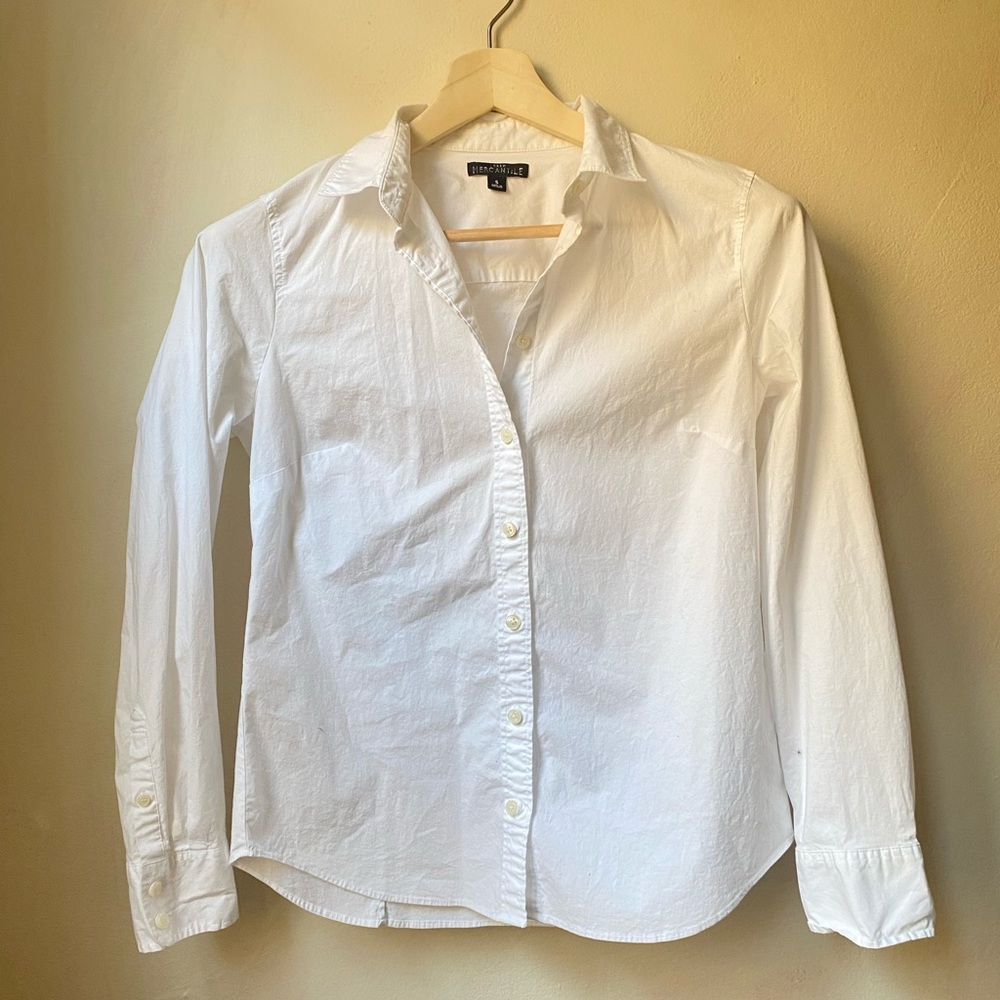 J Crew White Collared Button Down